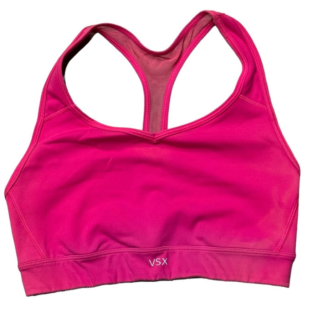 Sports Bras by VSX - set of 2 yellow/gray and hot pink, vented t-strap